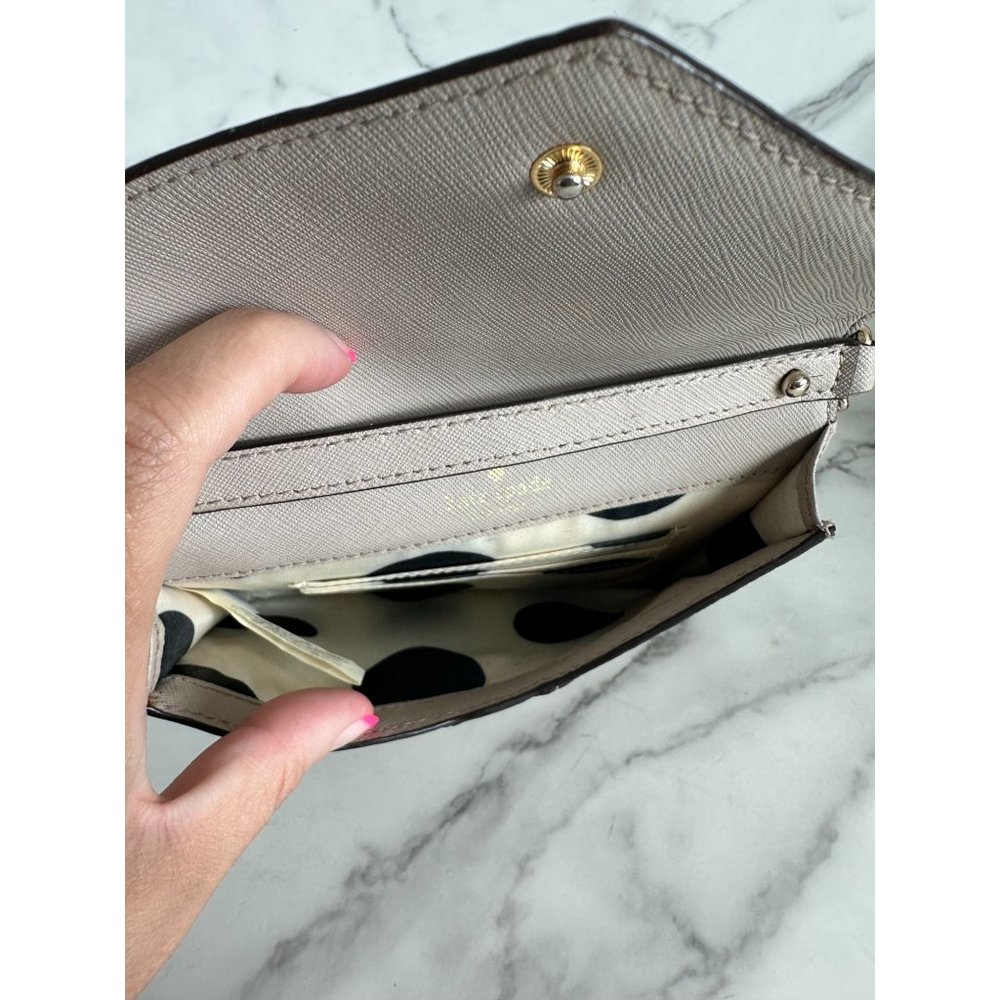 KATE SPADE Taupe Saffiano Leather Chain Crossbody Bag - Picture 4 of 5